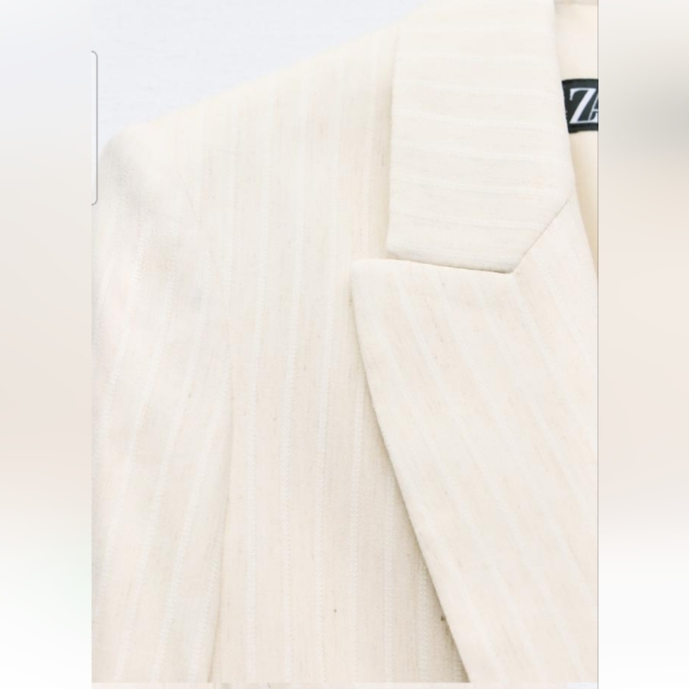 Zara Open Blazer with Roll-Up Sleeves Sz-L - Picture 6 of 12